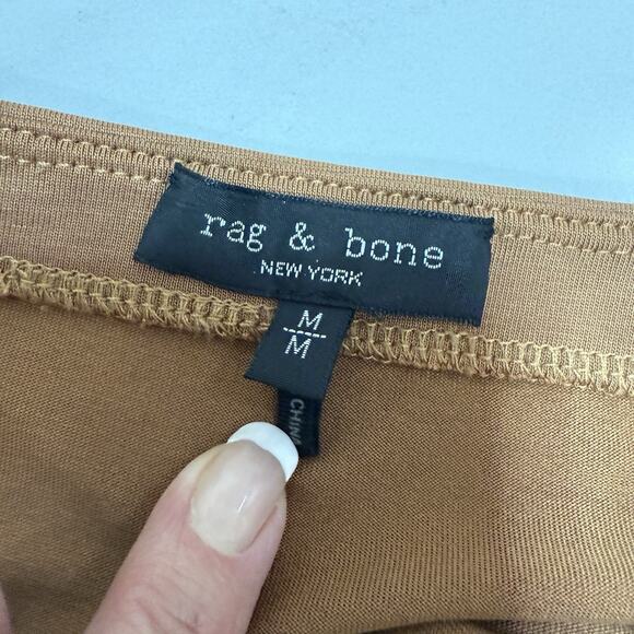 Rag & Bone Christy Drape Skirt Size M Light Brown Slinky Knit Deep Slit Pull-on - Picture 5 of 8